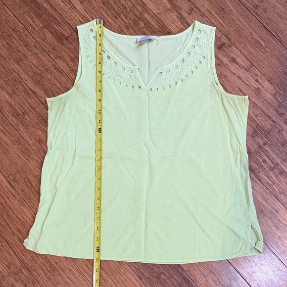 LOFT Lime Green Eyelet Tank Top - Picture 13 of 14